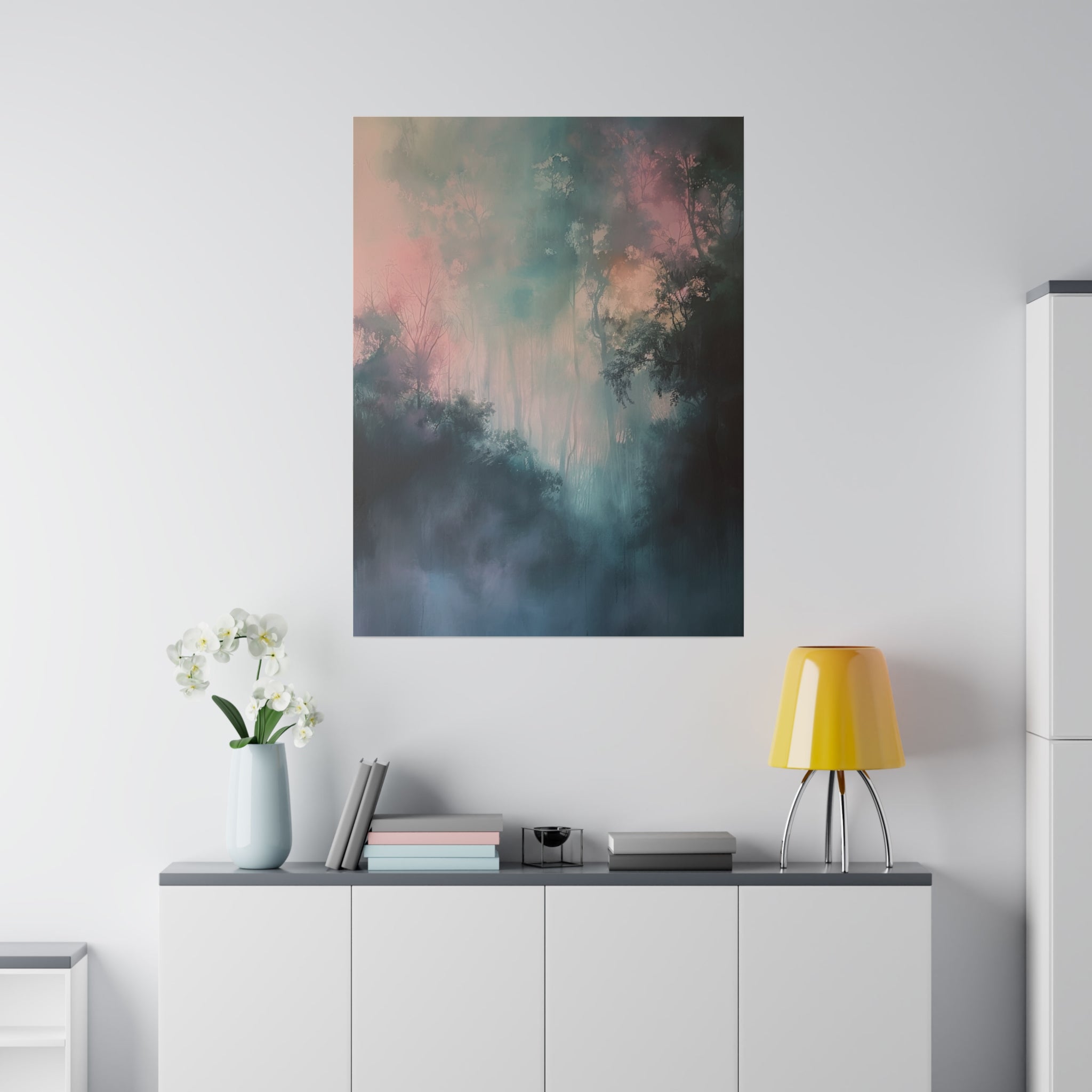 "Whispering Lumigrove" - Abstract Canvas Wall Art