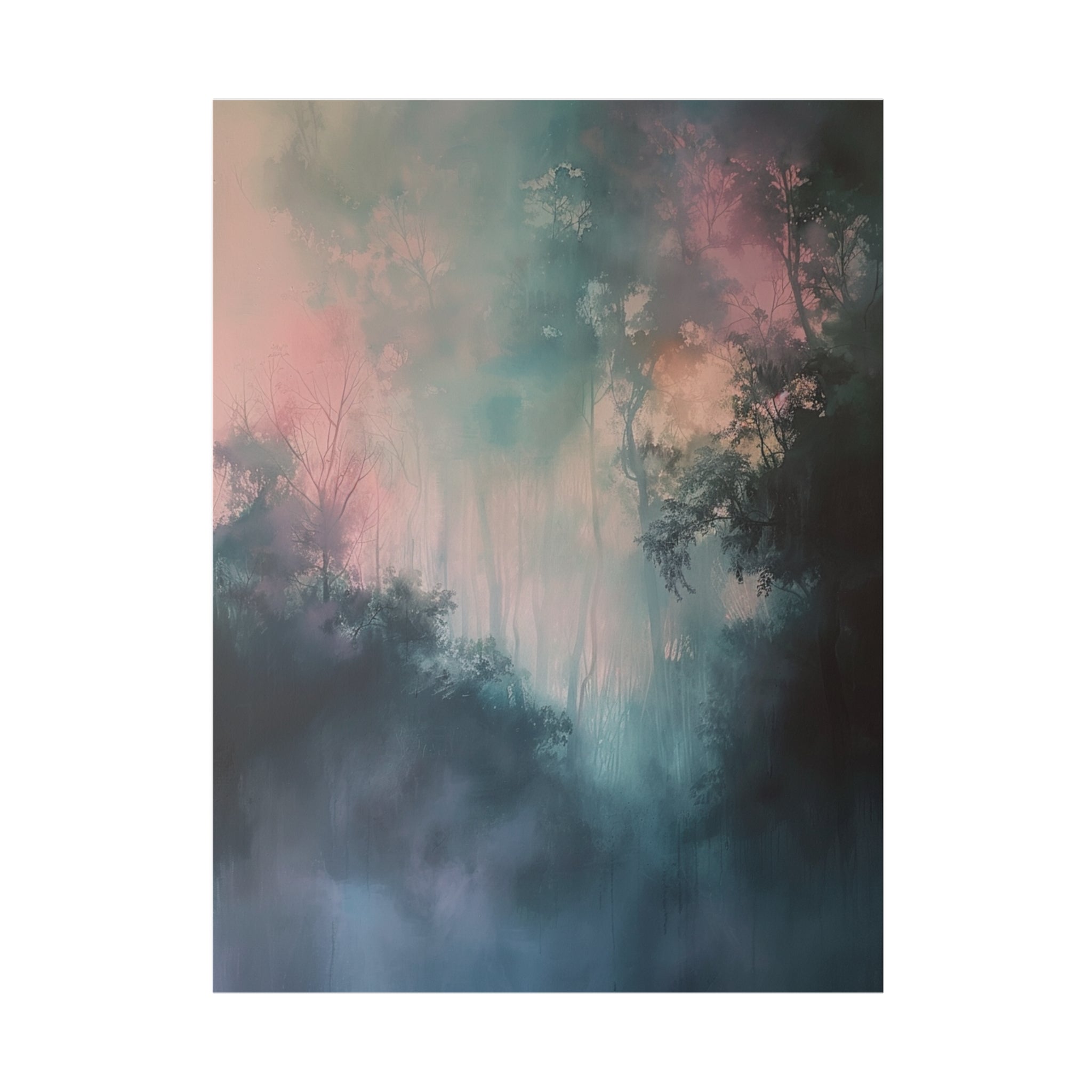 "Whispering Lumigrove" - Abstract Canvas Wall Art