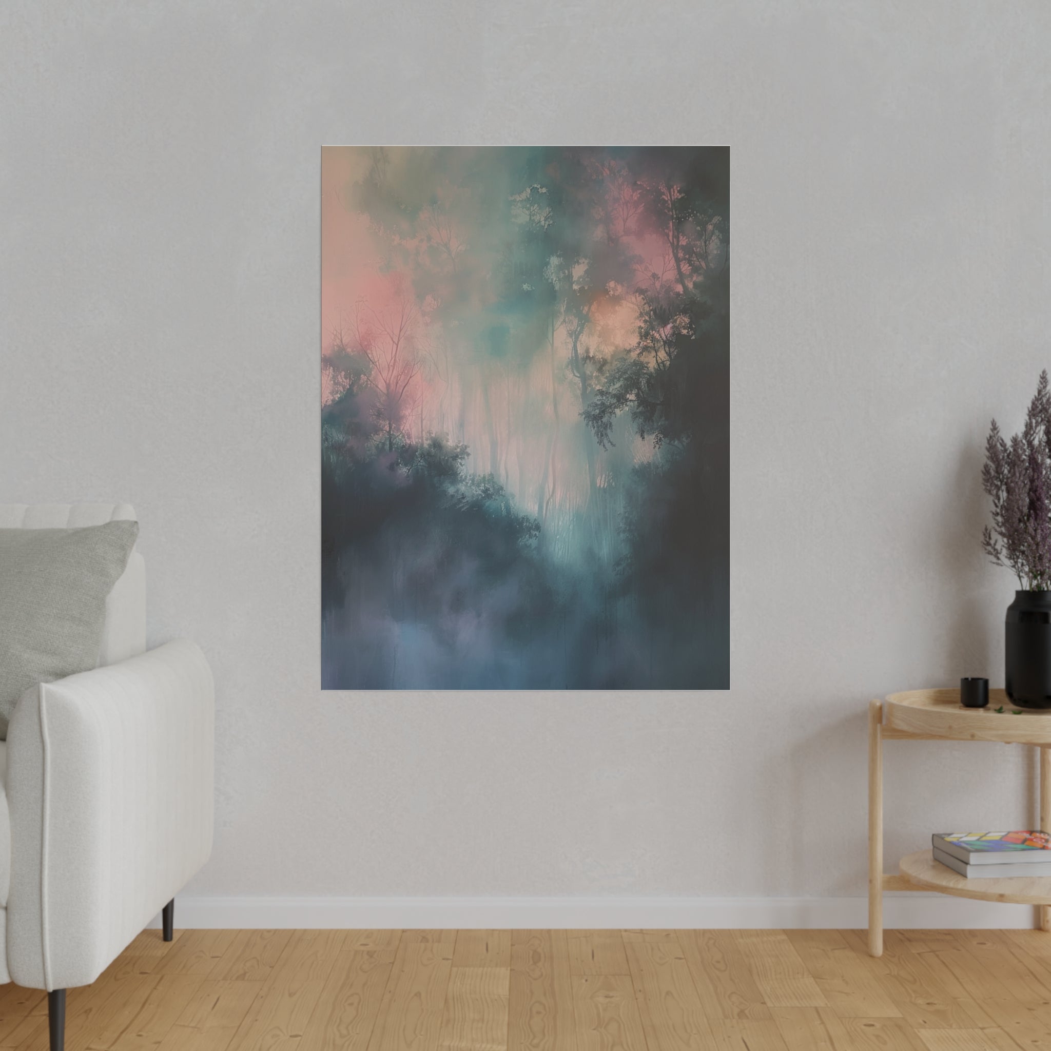 "Whispering Lumigrove" - Abstract Canvas Wall Art