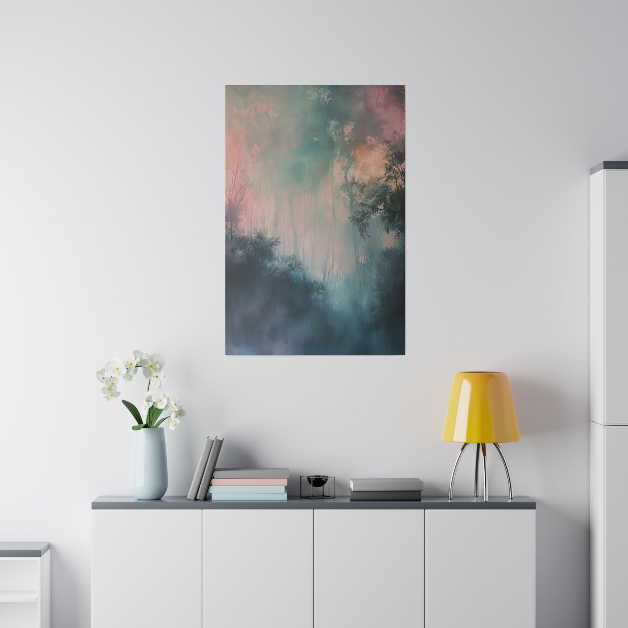 "Whispering Lumigrove" - Abstract Canvas Wall Art