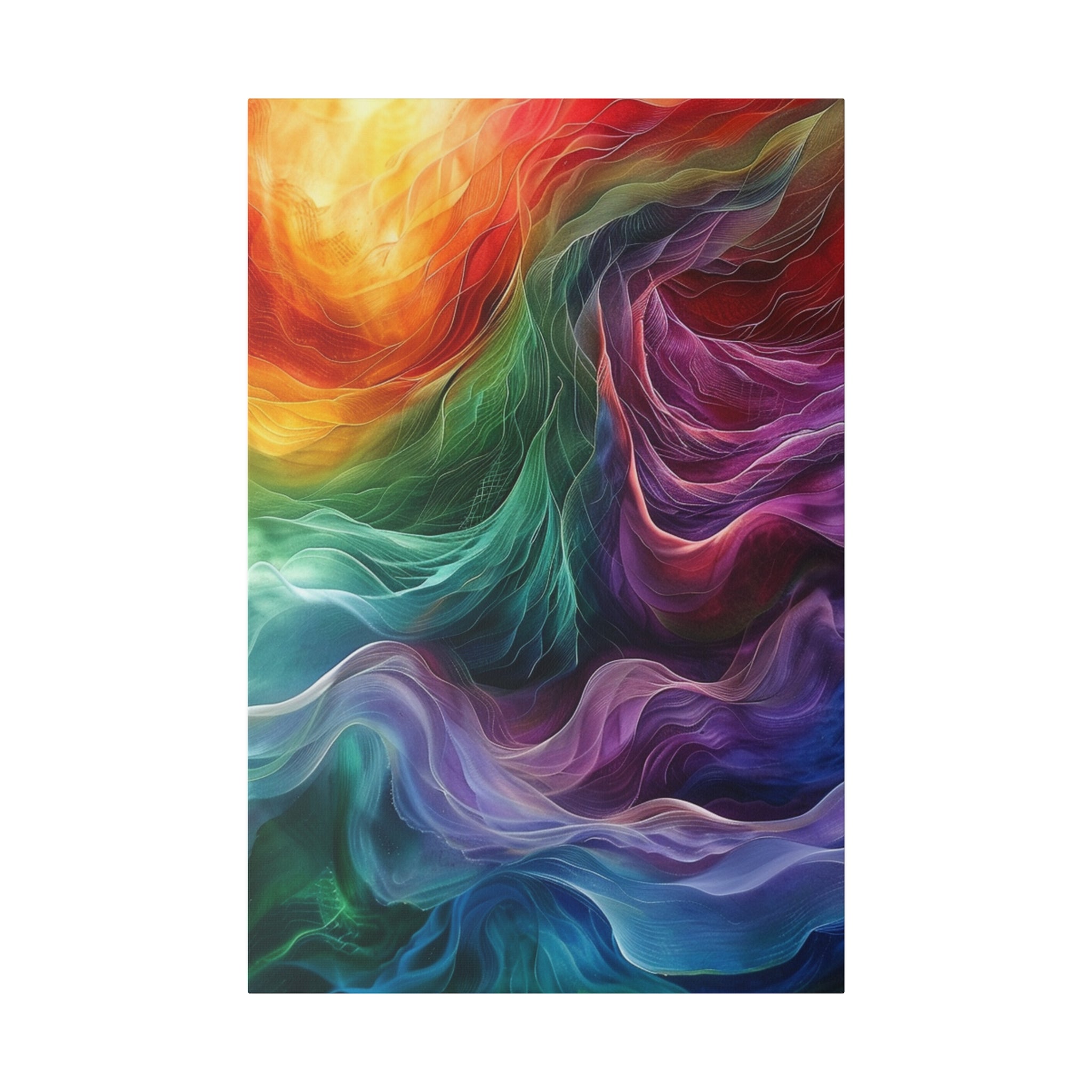 "Chromatic Whirlstream" - Abstract Canvas Wall Art