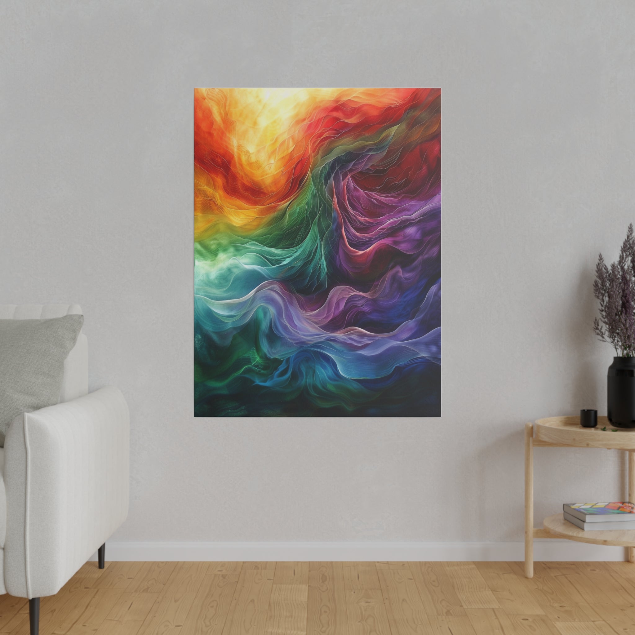 "Chromatic Whirlstream" - Abstract Canvas Wall Art