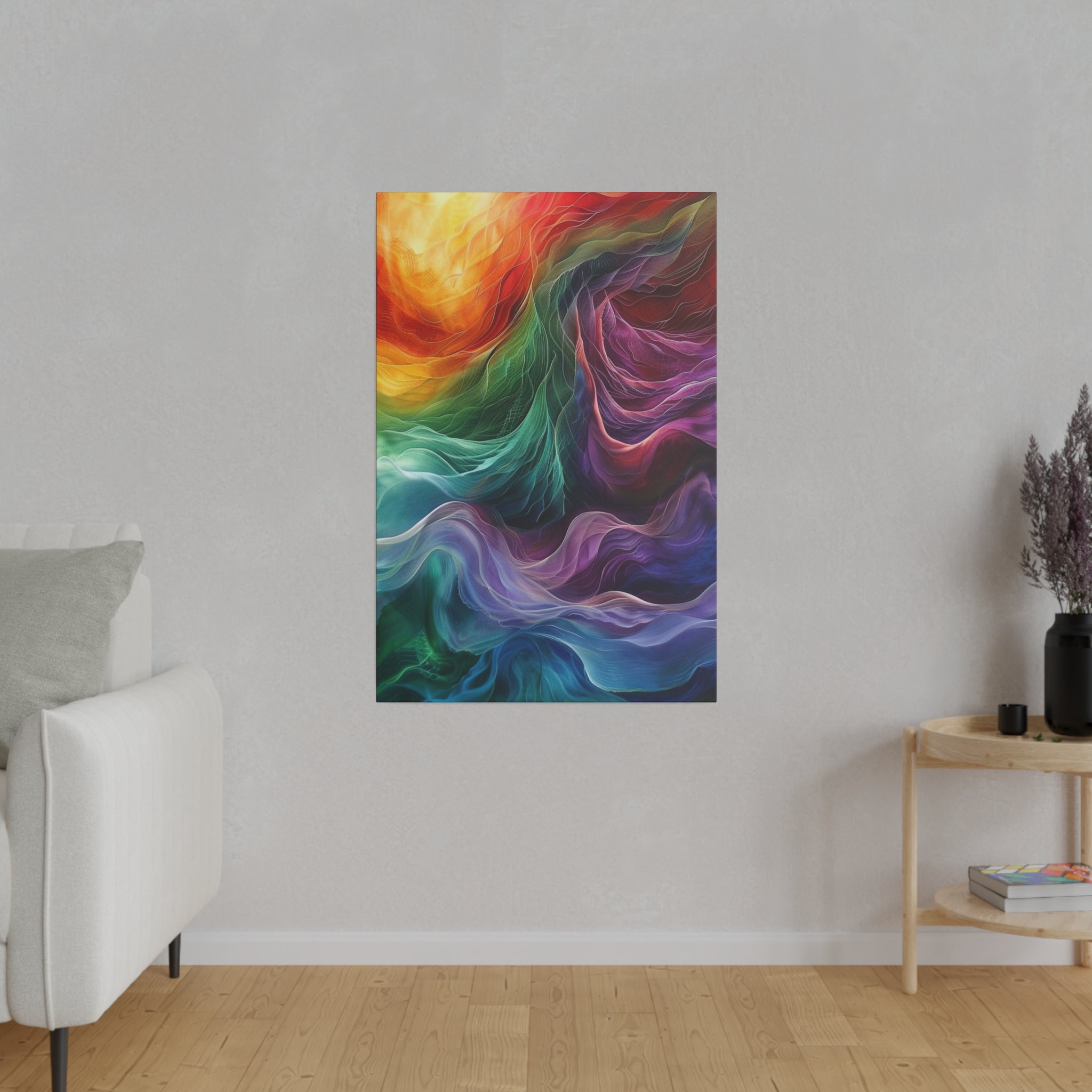 "Chromatic Whirlstream" - Abstract Canvas Wall Art