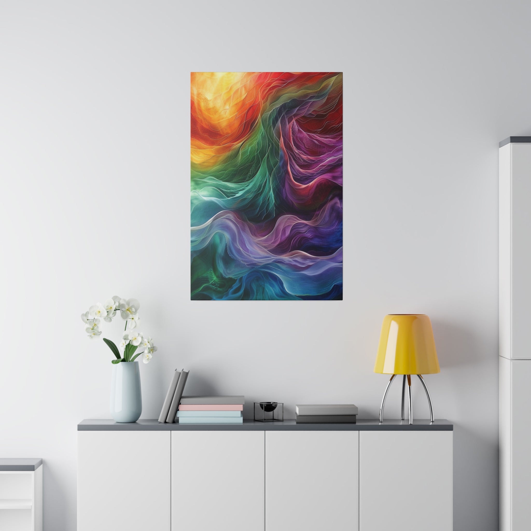 "Chromatic Whirlstream" - Abstract Canvas Wall Art