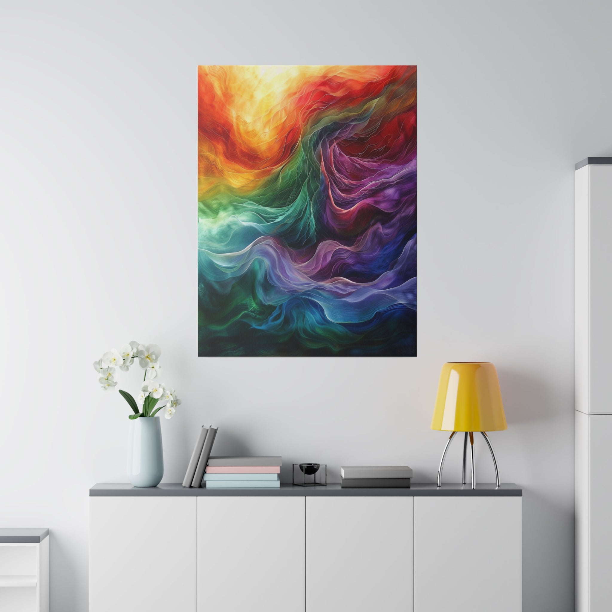 "Chromatic Whirlstream" - Abstract Canvas Wall Art