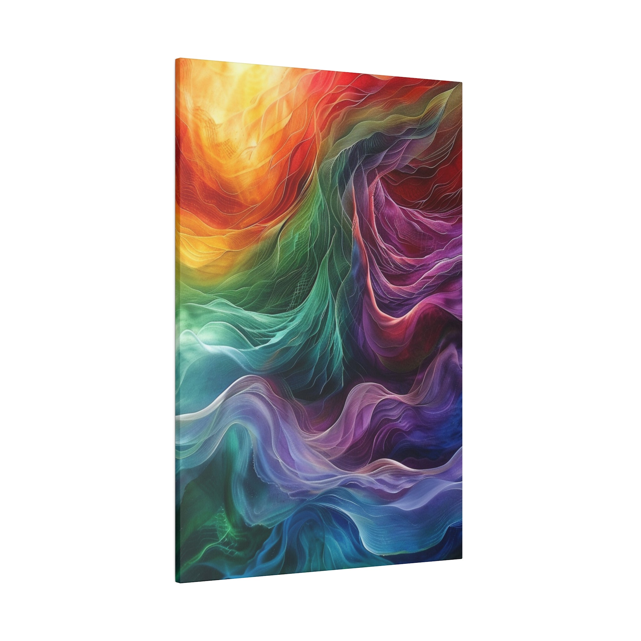 "Chromatic Whirlstream" - Abstract Canvas Wall Art