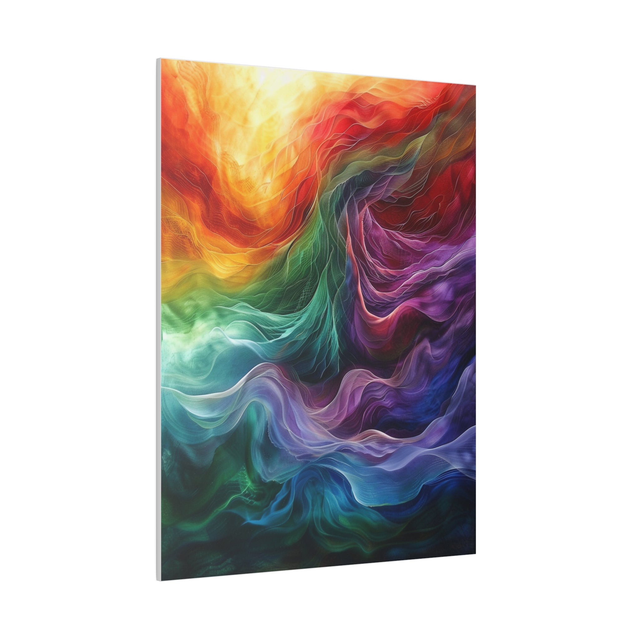 "Chromatic Whirlstream" - Abstract Canvas Wall Art