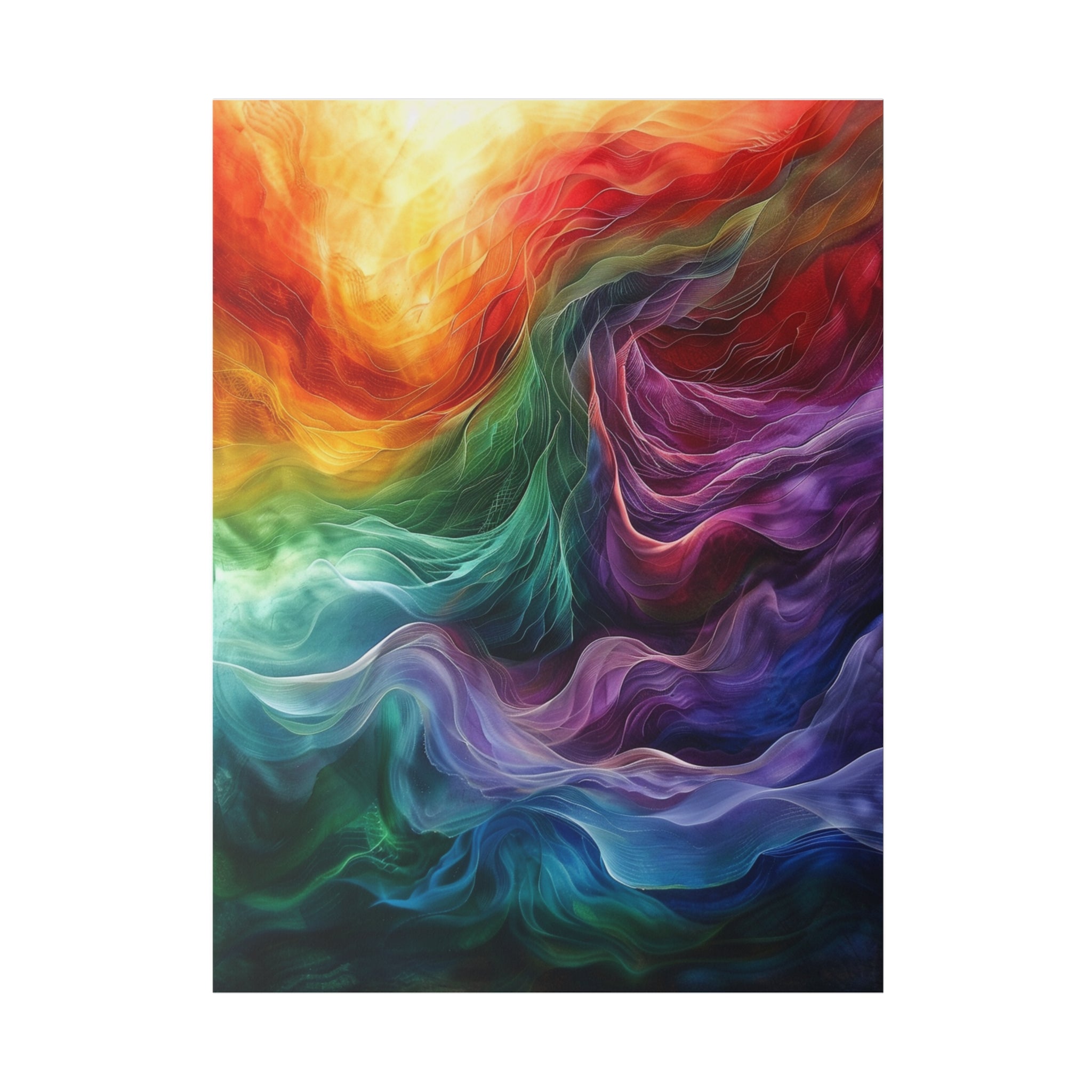 "Chromatic Whirlstream" - Abstract Canvas Wall Art