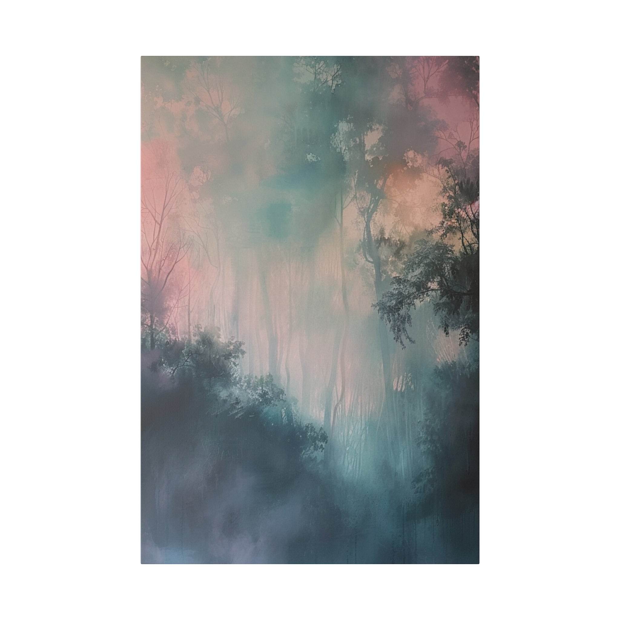 "Whispering Lumigrove" - Abstract Canvas Wall Art