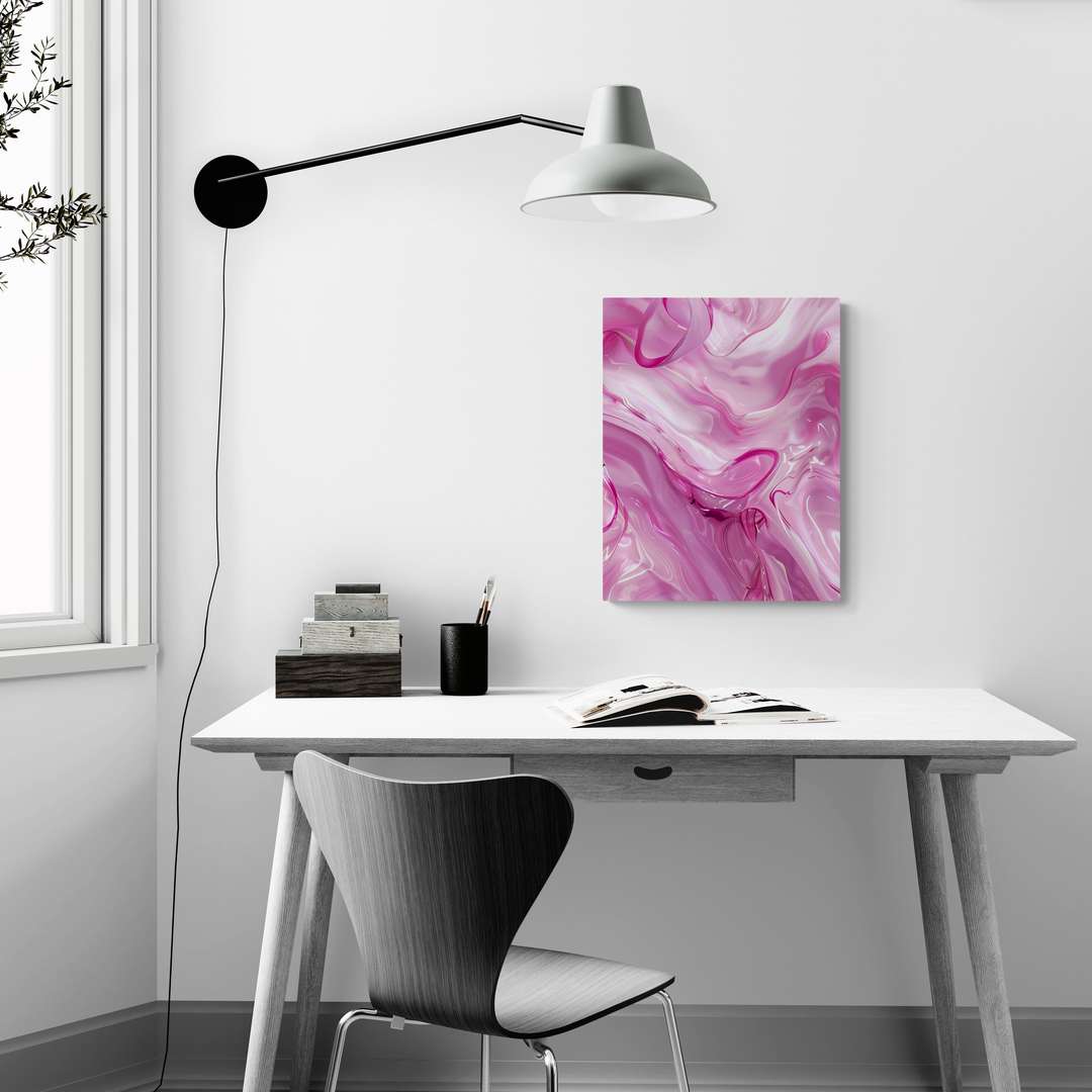 "Roseate Waves" - Abstract Canvas Wall Art