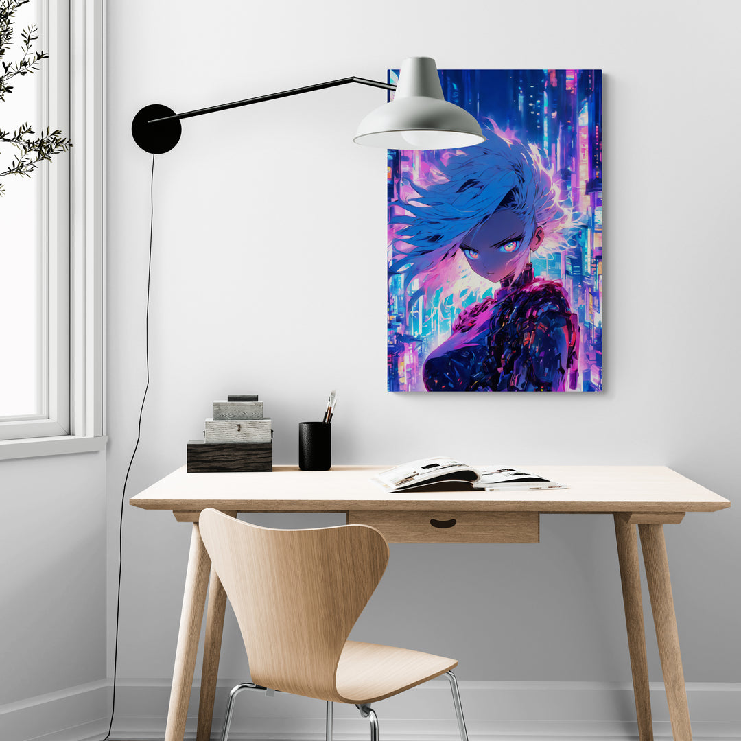 "Cyberpunk Visionary" - Anime Canvas Wall Art