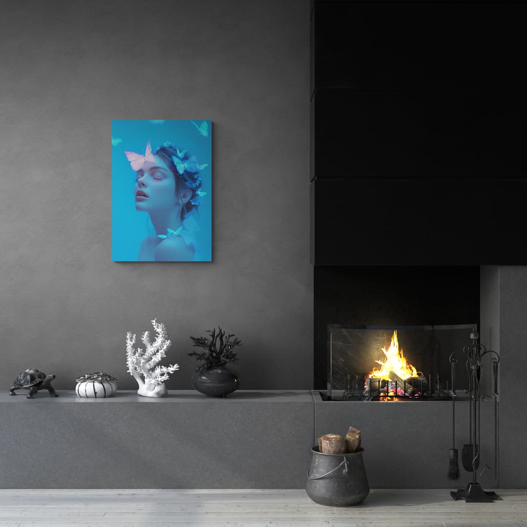 "Chasing Neon Butterflies" - Portrait Canvas Wall Art