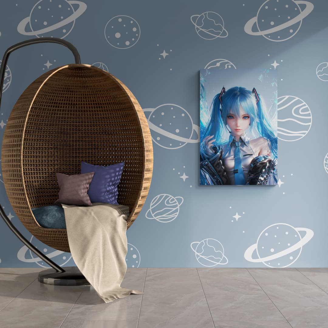 "Ethereal Blue Diva" - Portrait Canvas Wall Art