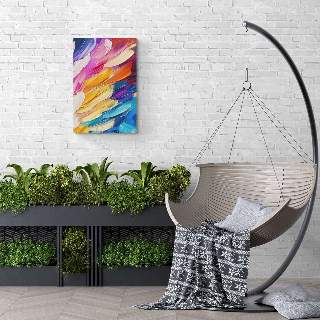 "Vibrant Symphony V2" - Abstract Canvas Wall Art