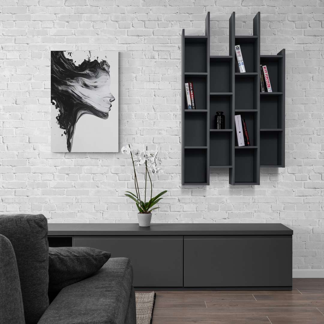 "Whispers of the Void" - Abstract Black & White Canvas Wall Art