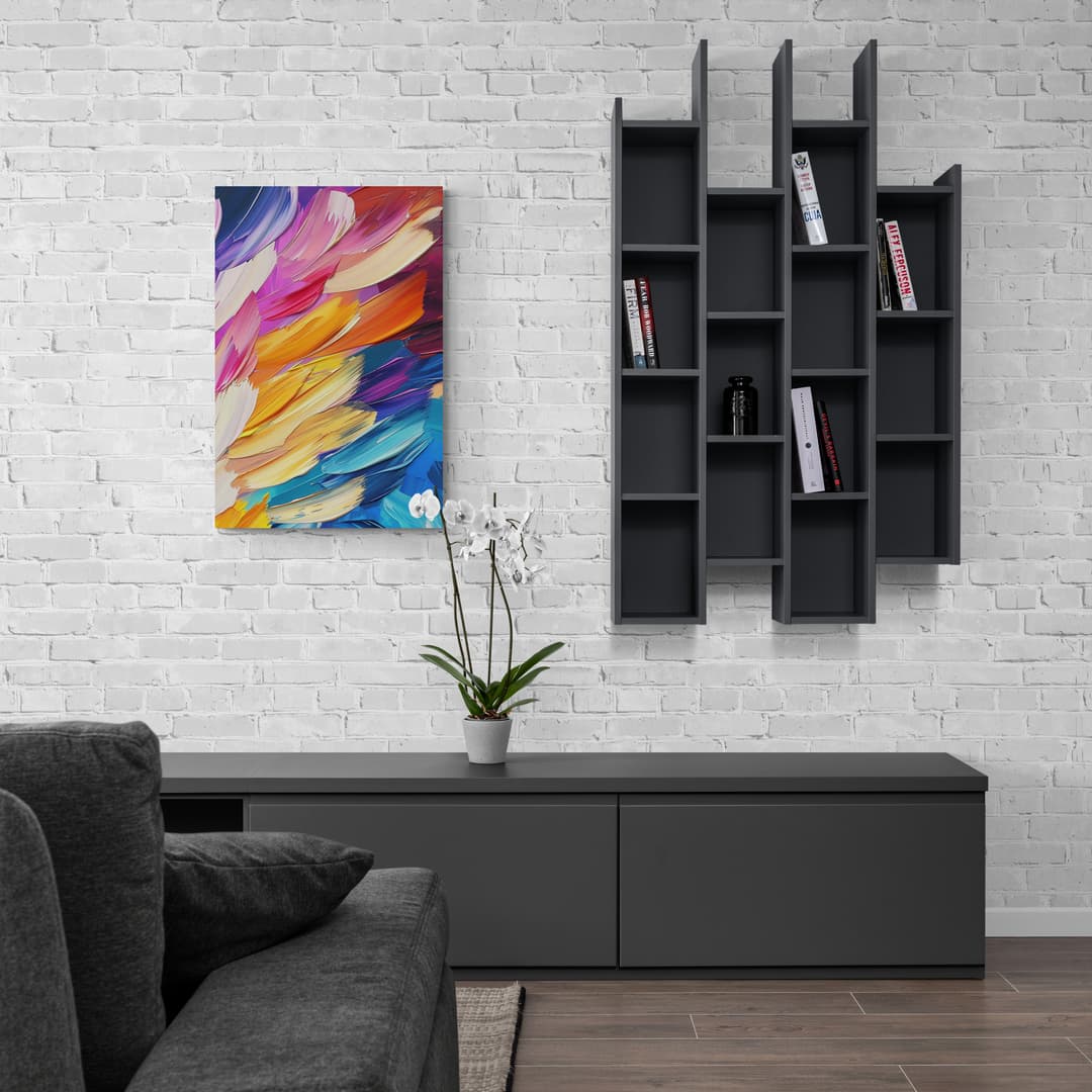 "Vibrant Symphony V2" - Abstract Canvas Wall Art