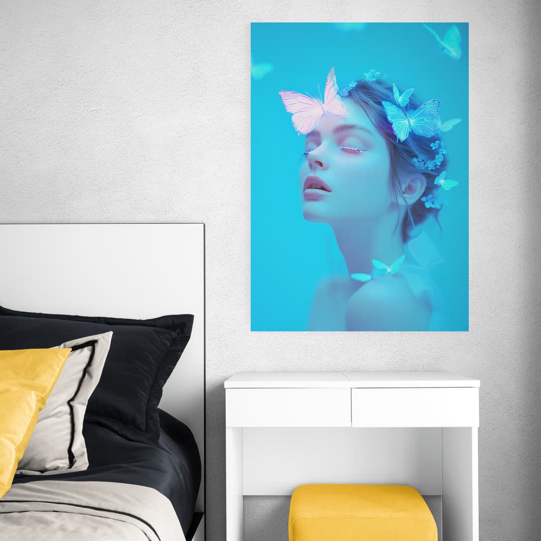 "Chasing Neon Butterflies" - Portrait Canvas Wall Art