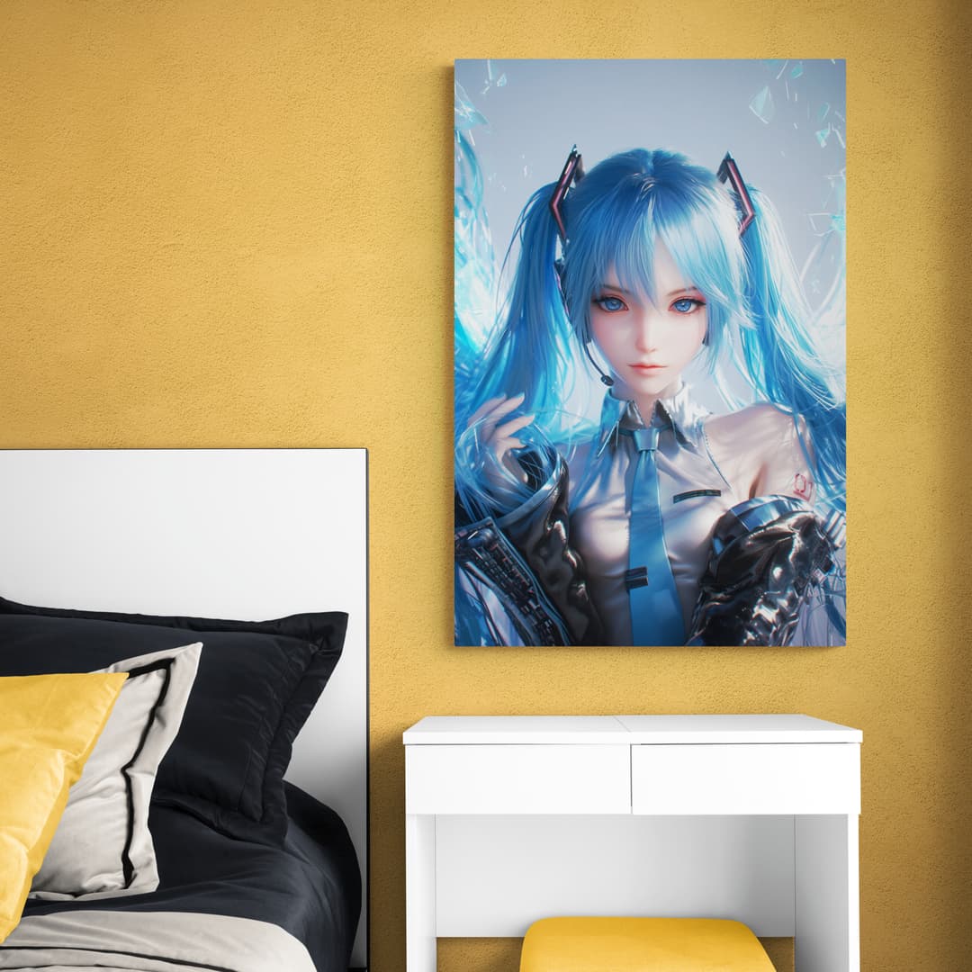 "Ethereal Blue Diva" - Portrait Canvas Wall Art