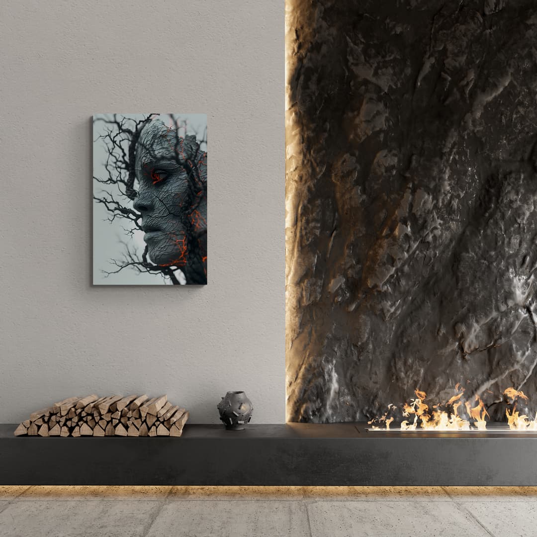 "Symbiotic Resonance" - Portrait Canvas Wall Art