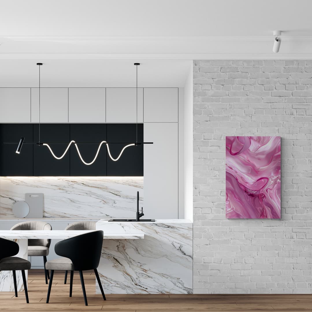 "Roseate Waves" - Abstract Canvas Wall Art