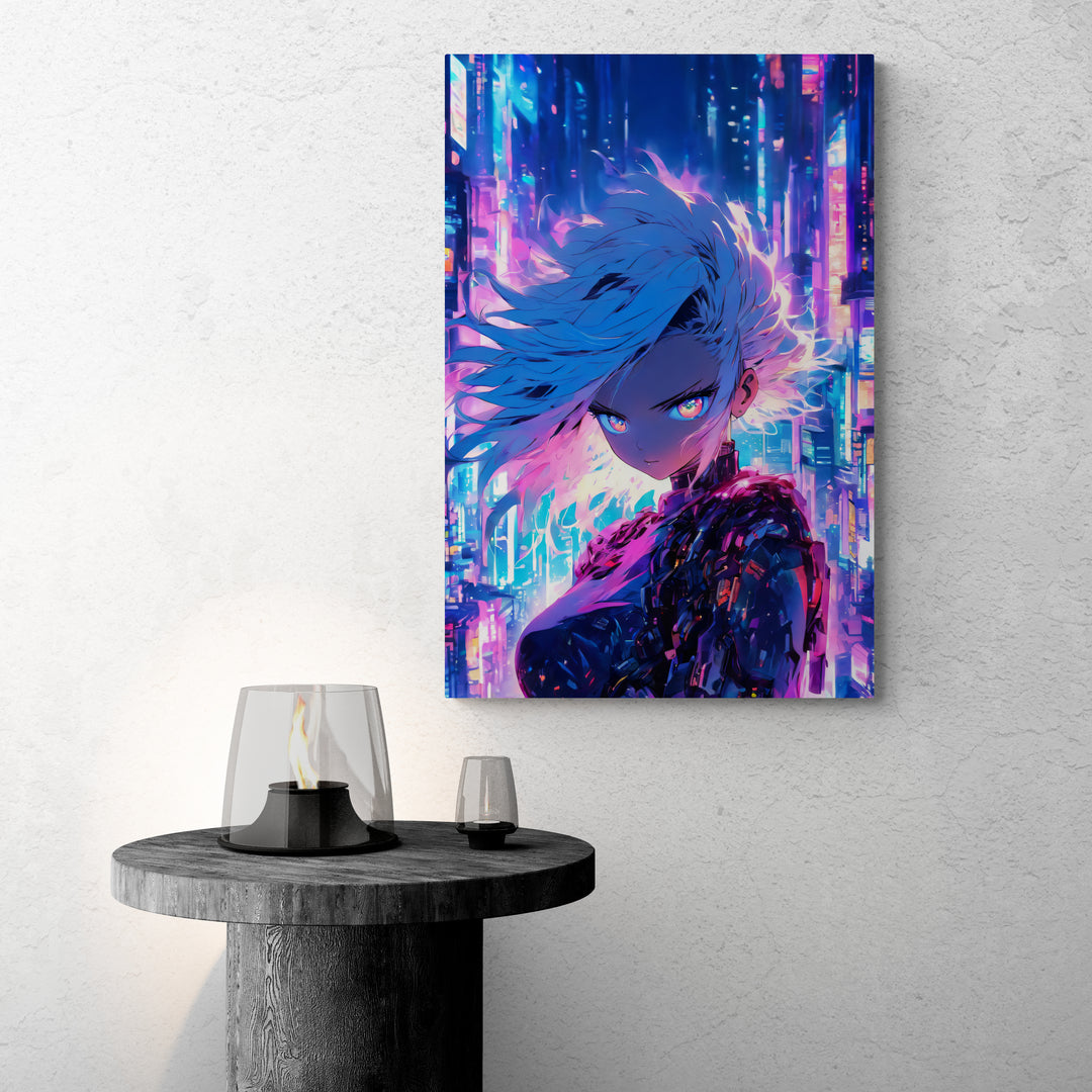 "Cyberpunk Visionary" - Anime Canvas Wall Art