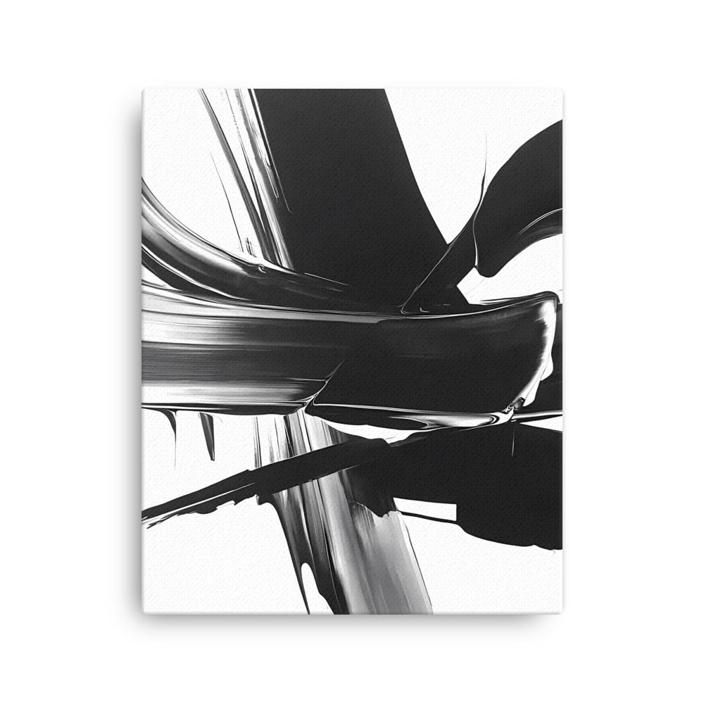 "Noir Elegance" - Black & White Abstract Canvas Wall Art