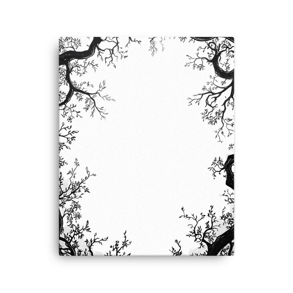 "The Edge of Silence" - Black & White Abstract Canvas Wall Art