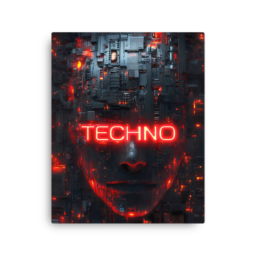 "Techno Soul" - Cyberpunk Canvas Wall Art