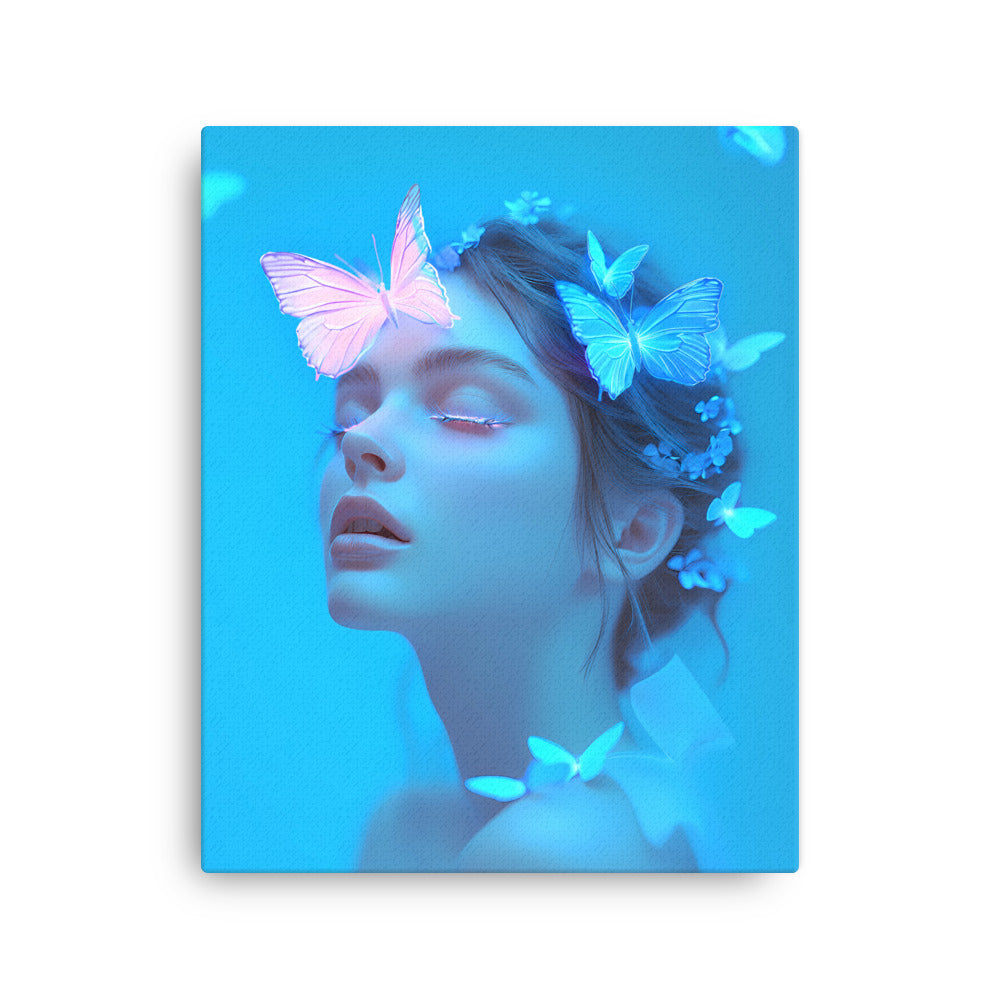 "Chasing Neon Butterflies" - Portrait Canvas Wall Art