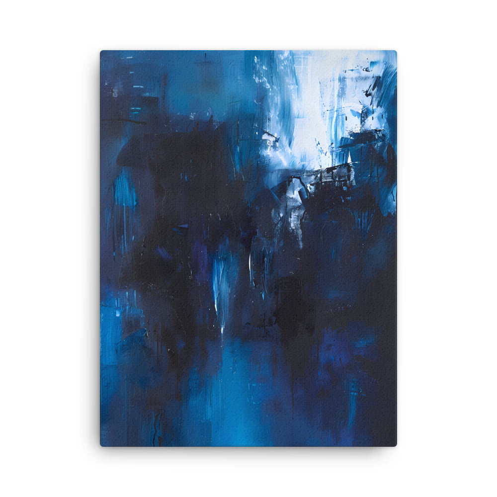 Blue Abstract Painting Canvas Wall Art
