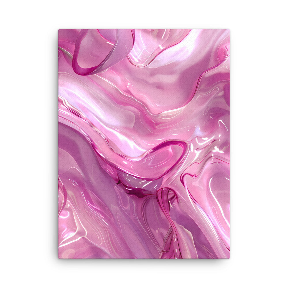 "Roseate Waves" - Abstract Canvas Wall Art