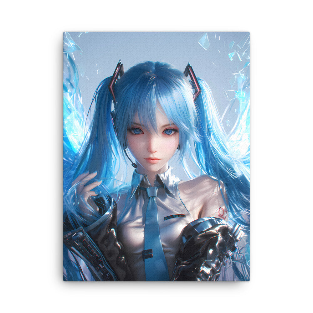 "Ethereal Blue Diva" - Portrait Canvas Wall Art