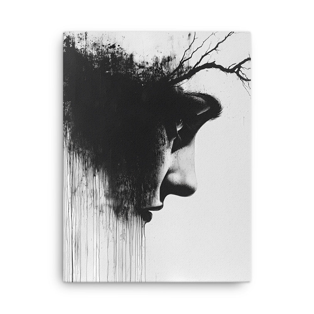 "Essence of Silence" - Black & White Canvas Wall Art