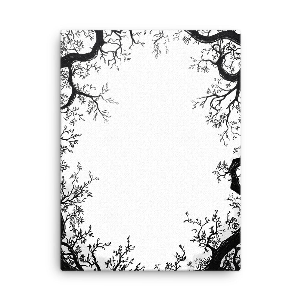 "The Edge of Silence" - Black & White Abstract Canvas Wall Art