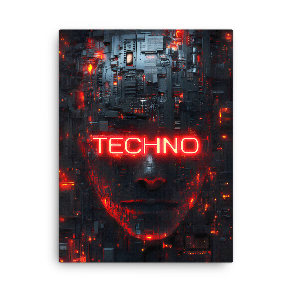 "Techno Soul" - Cyberpunk Canvas Wall Art