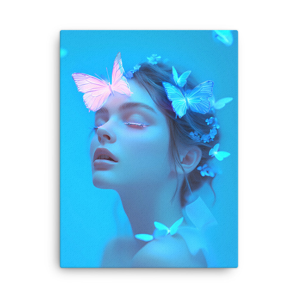 "Chasing Neon Butterflies" - Portrait Canvas Wall Art