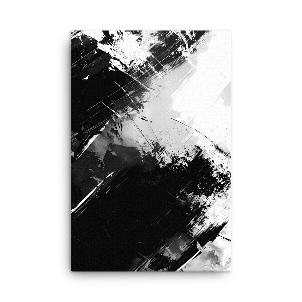 "Monochrome Symphony" - Abstract Canvas Wall Art