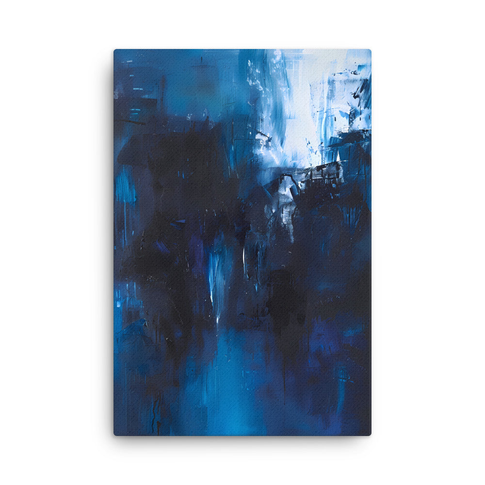 Blue Abstract Painting Canvas Wall Art