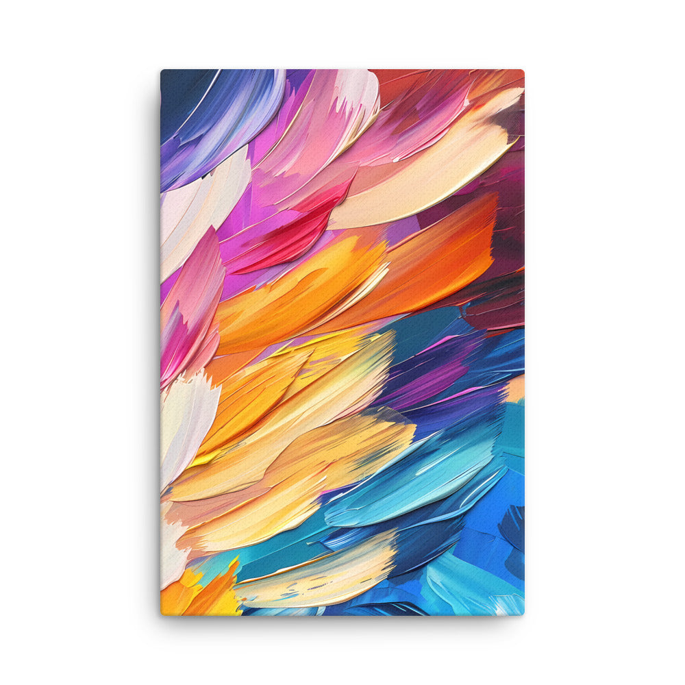 Colorful Flake Paint Strokes Canvas Wall Art