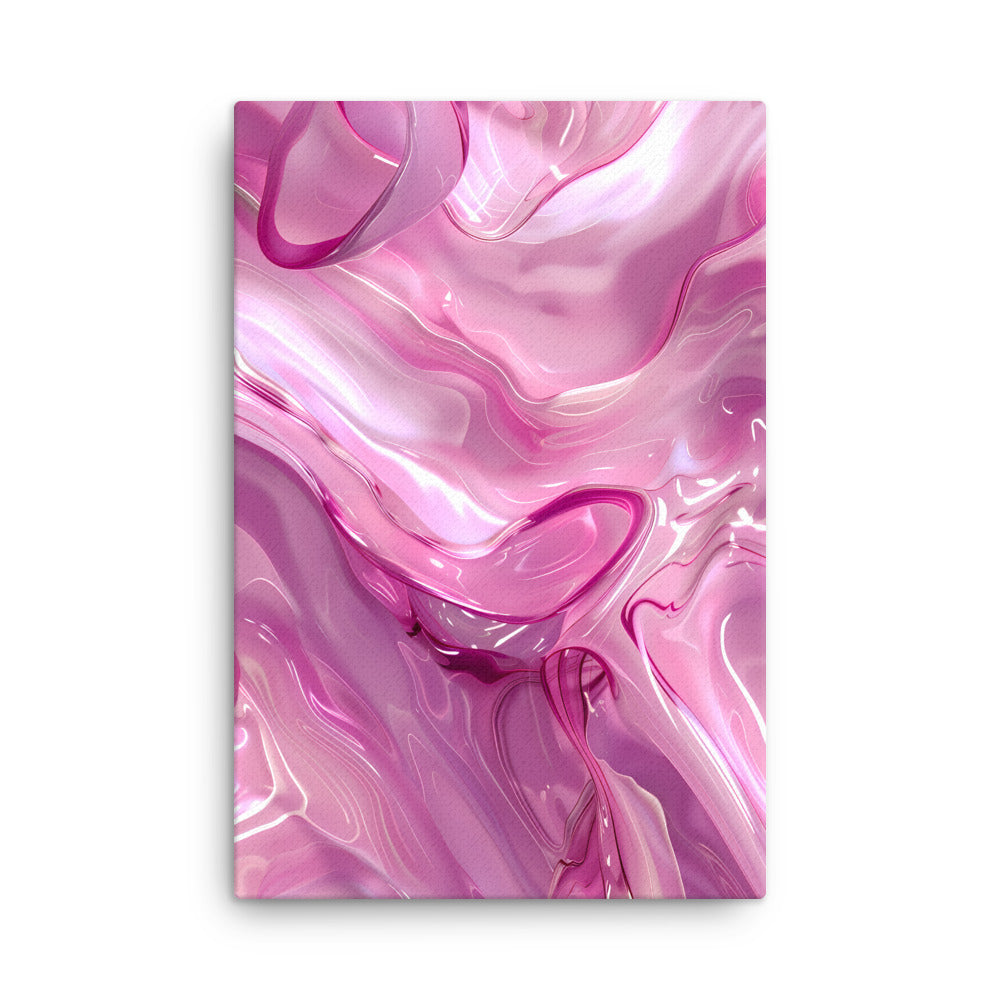 "Roseate Waves" - Abstract Canvas Wall Art