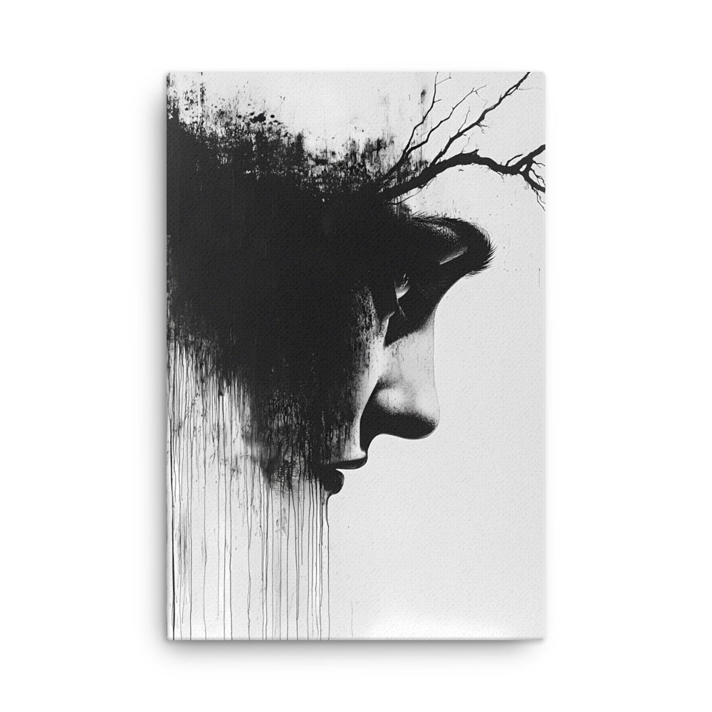 "Essence of Silence" - Black & White Canvas Wall Art