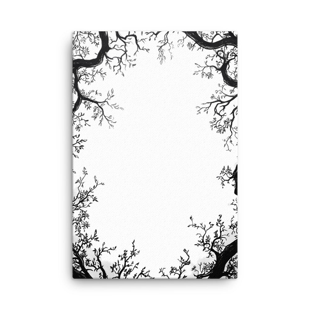 "The Edge of Silence" - Black & White Abstract Canvas Wall Art