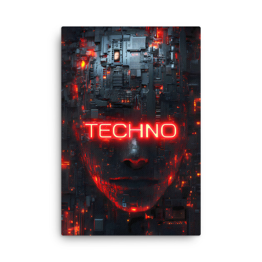 "Techno Soul" - Cyberpunk Canvas Wall Art